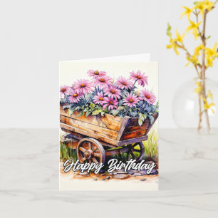 Carte Illustration Fleur d'aster fraîchement sélectionné