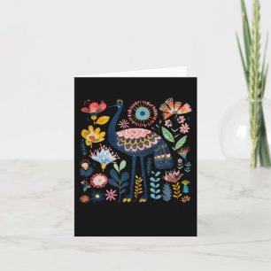 Carte Illustration florale colorée avec un thème fantais