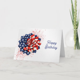 Carte Illustration Florale de Drapeau Patriotique pour A