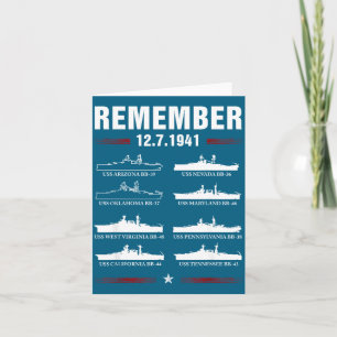 Carte Illustration Jour du Souvenir de Pearl Harbor