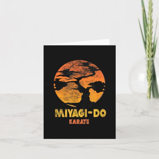 Carte Illustration Karate Kid Miyagi Do Sunset (Devant)