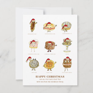 Carte Illustration mignonne de Noël de cuisson de gâteau