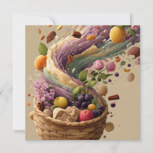 Carte Illustration numérique d'un panier de fruits et de