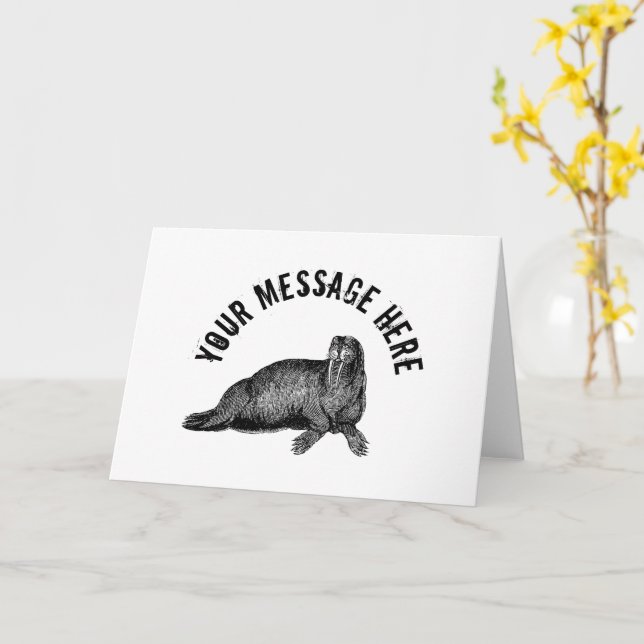 Carte Illustration simple de Black Walrus (Fleur jaune)