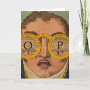 Carte Illustration vintage de 1809 Homme avec lunette d'