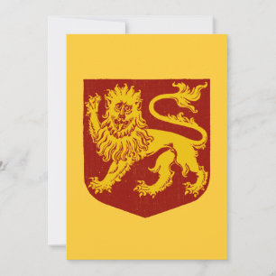 Carte Illustration Vintage de Lion Héraldique Rampant
