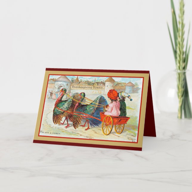 Carte Illustration vintage de Thanksgiving joyeux (Devant)
