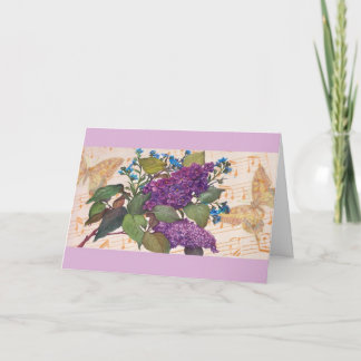 Carte Illustré Papillon Lilac Magique Anniversaire