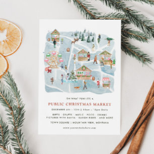 Carte Illustrée   Annonce de Marché de Noël