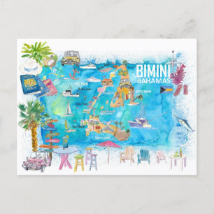 Carte illustrée Bimini Bahamas