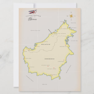 Carte illustrée de Borneo