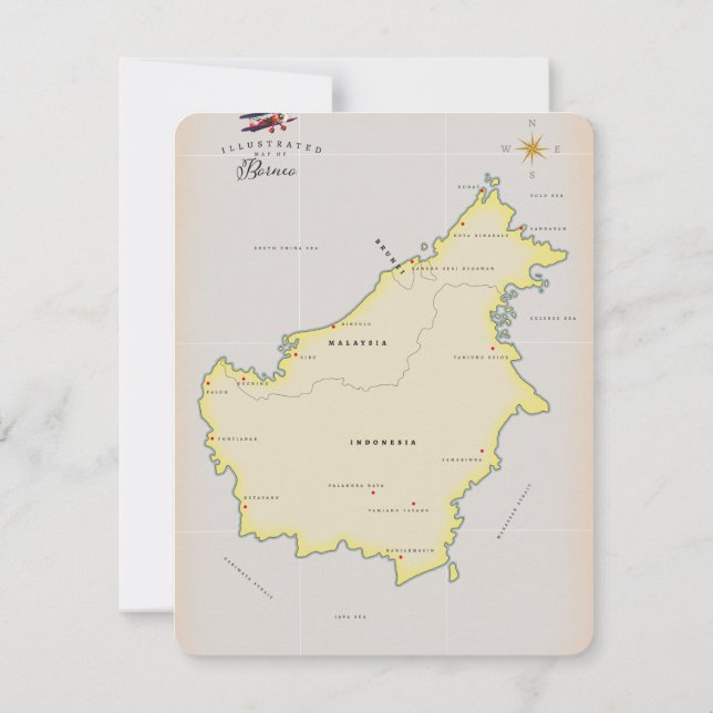 Carte illustrée de Borneo (Dos)