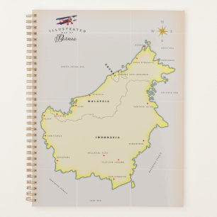 Carte illustrée de Bornéo