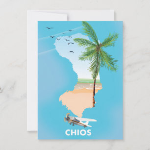 Carte illustrée de Chios Grèce.