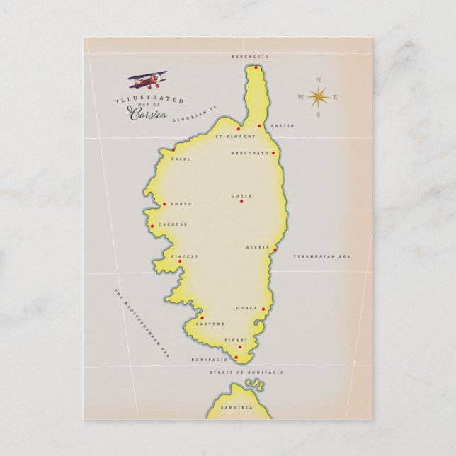 Carte illustrée de Corse (Devant)