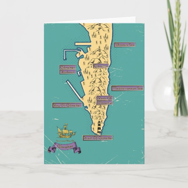 Carte Illustrée De Gibraltar (Devant)