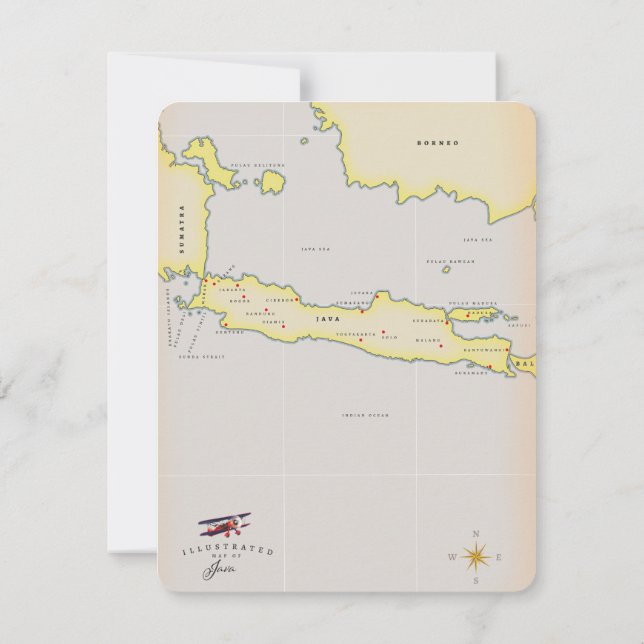 Carte illustrée de Java. (Dos)