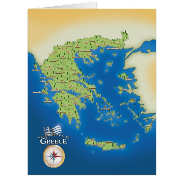 Carte Illustrée De La Grèce (Devant)
