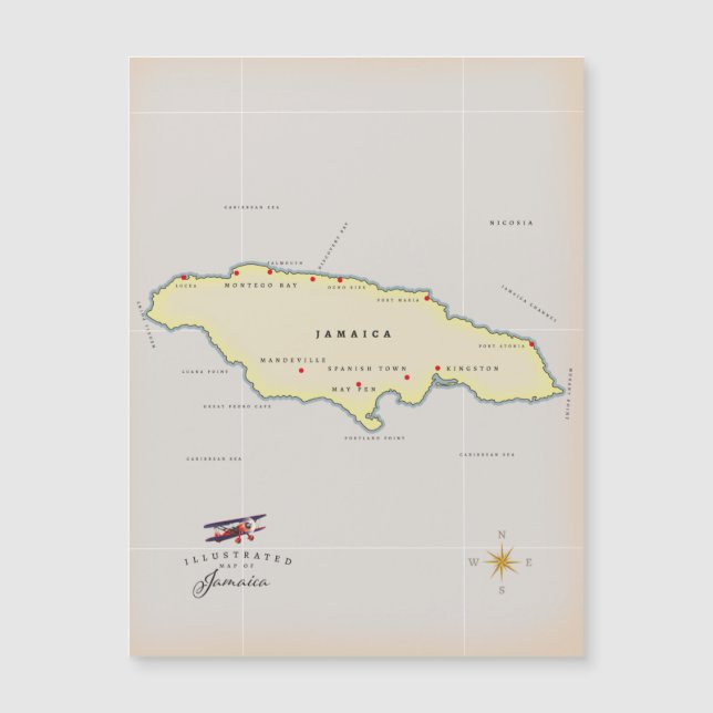 Carte illustrée de la Jamaïque. (Devant)