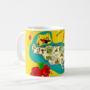Carte illustrée de la Jamaïque sur un mug carte po