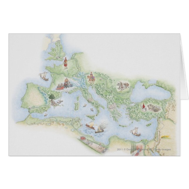 Carte illustrée de l'empire romain (Devant horizontal)