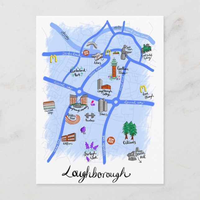 Carte illustrée de Loughborough (Devant)