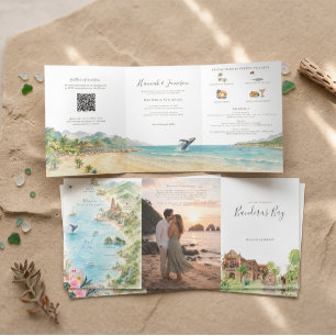 Carte illustrée de mariage de Puerto Vallarta