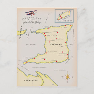 Carte illustrée de Trinidad & Tobago
