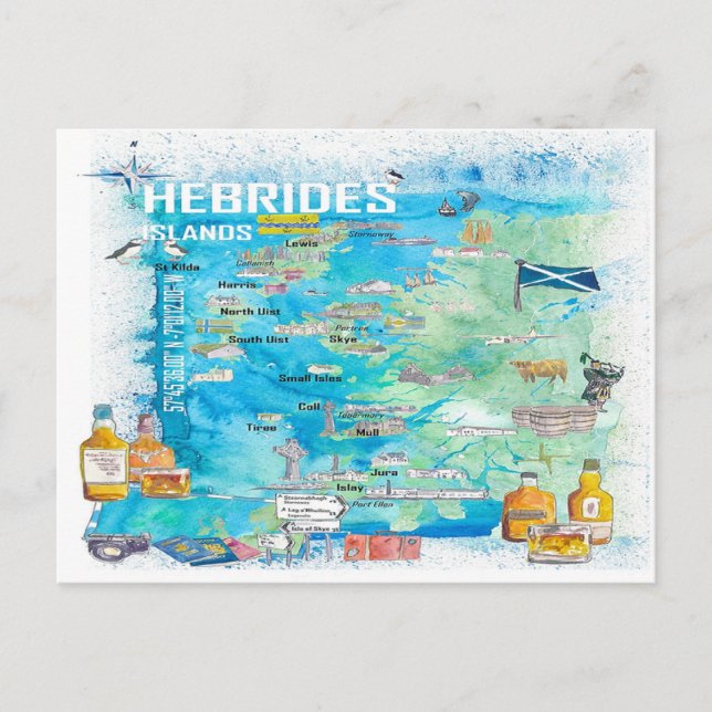 Carte illustrée des îles Hébrides pour les voyageu (Devant)