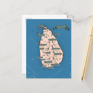 Carte Illustrée Des Voyages Du Sri Lanka