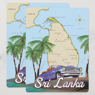 Carte illustrée détaillée de Sri Lanka