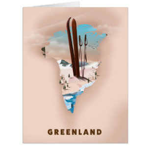 Carte illustrée du Groenland imprimé de l'affiche