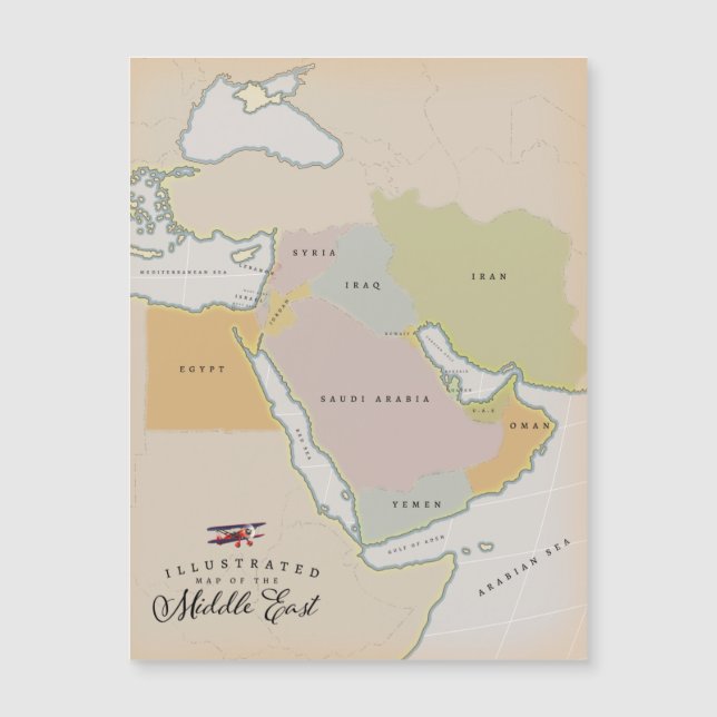Carte illustrée du Moyen-Orient. (Devant)