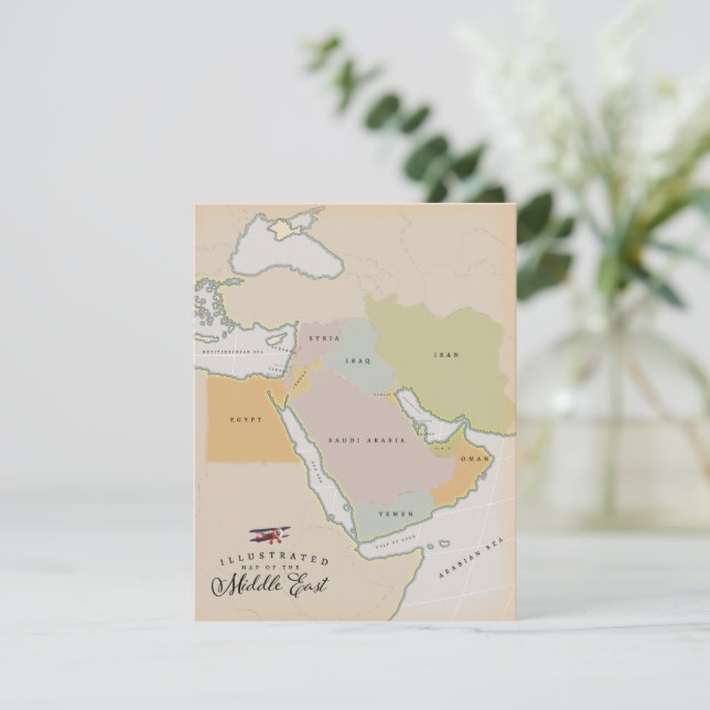 Carte illustrée du Moyen-Orient. (Debout devant)