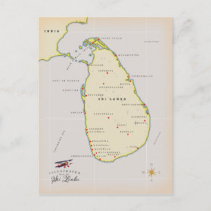 Carte illustrée du Sri Lanka
