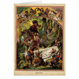 Carte illustrée par blanc vintage de neige