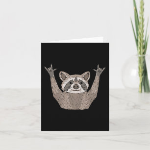 Carte ILY Raccoon ASL Gesture mains sourdes Perte auditi