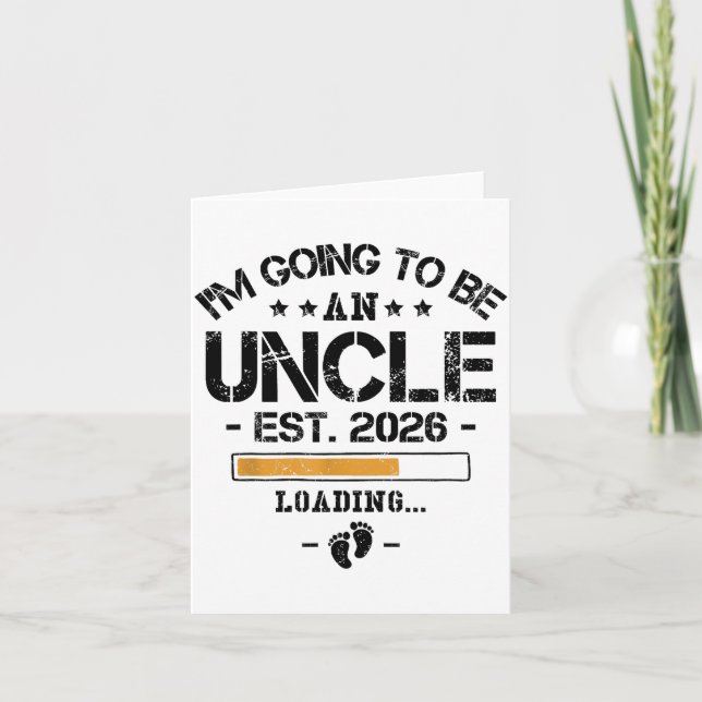 Carte I'm Going To Be An Uncle 2026 - New Baby Announcem (Devant)