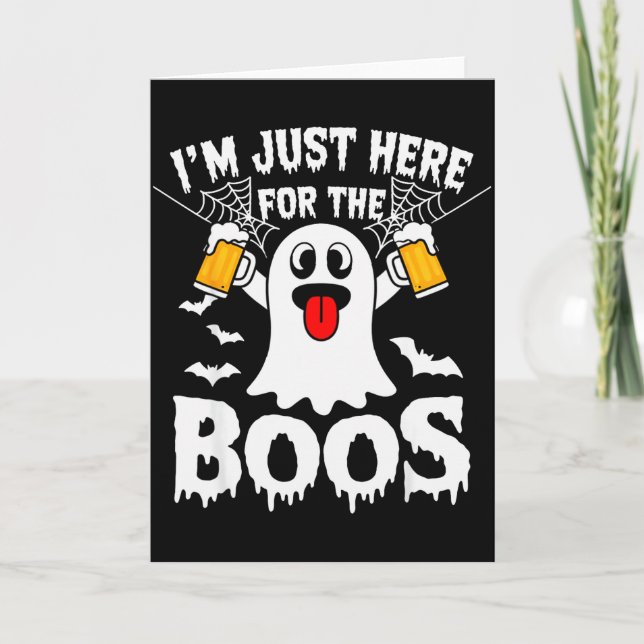 Carte I'm Just Here For The Boos Funny Halloween Ghost M (Devant)