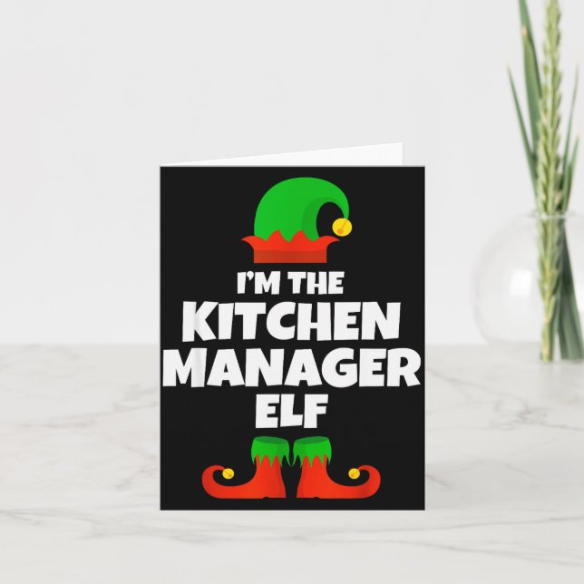 Carte I'm The Kitchen Manager Elf Family Pajama Christma (Devant)