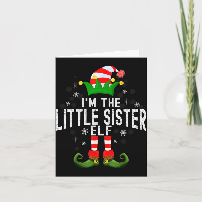 Carte I'm The Little Sister Elf Christmas Family Pjs Cos (Devant)