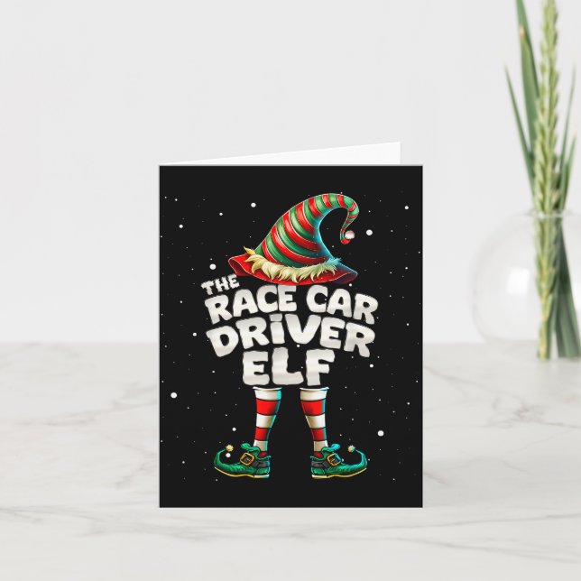 Carte I'm The Race Car Driver Elf Family Matching Group  (Devant)