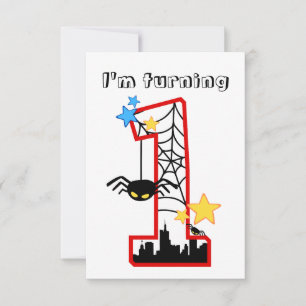 Carte "i'm turning 1" spider