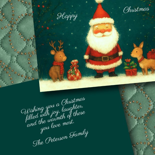 Carte Image de Père Noël mignonne avec animaux (Créateur téléchargé)