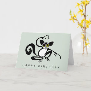 Carte Image mignonne AYE-AYE - Animaux sauvages - Vert