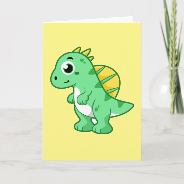 Carte Image Mignonne D'Un Spinosaure. (Devant)