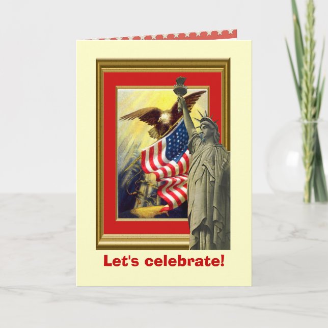 Carte Image vintage, symboles patriotiques (Devant)