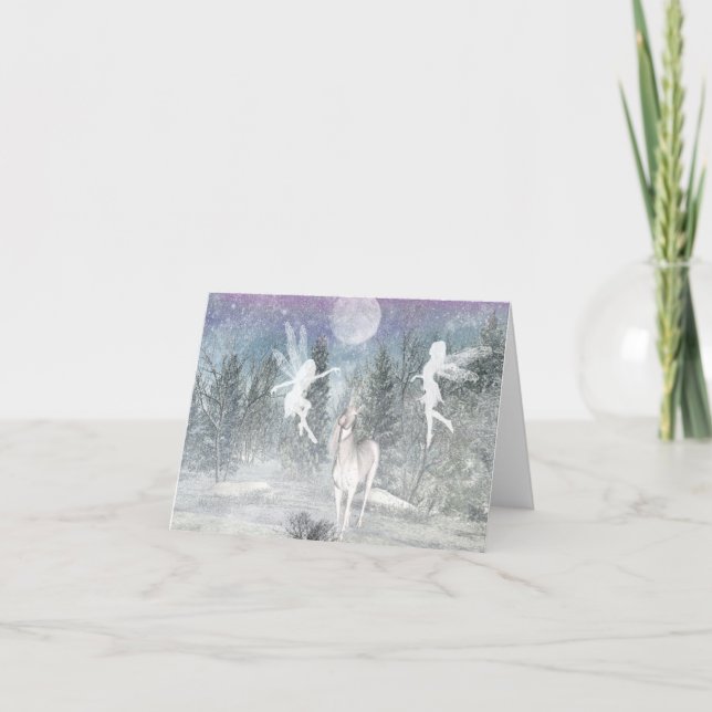 Carte imaginaire d'hiver Siluetts Note Card (Devant)