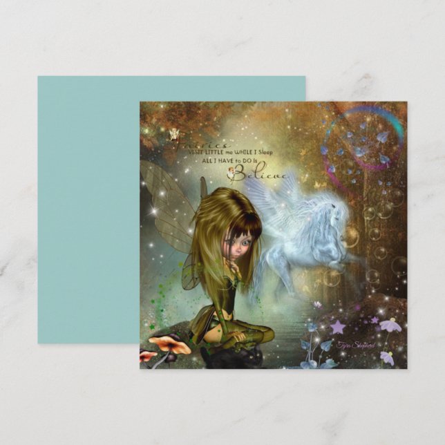 Carte Imaginaire Pixie Pegasus Fairy (Devant / Derrière)