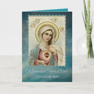 Carte Immaculée Carton de notes du Coeur de Marie avec p